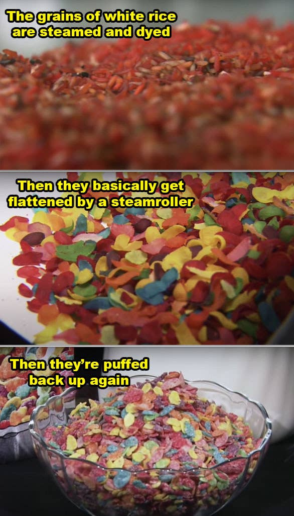 Fruity Pebbles being made in the factory