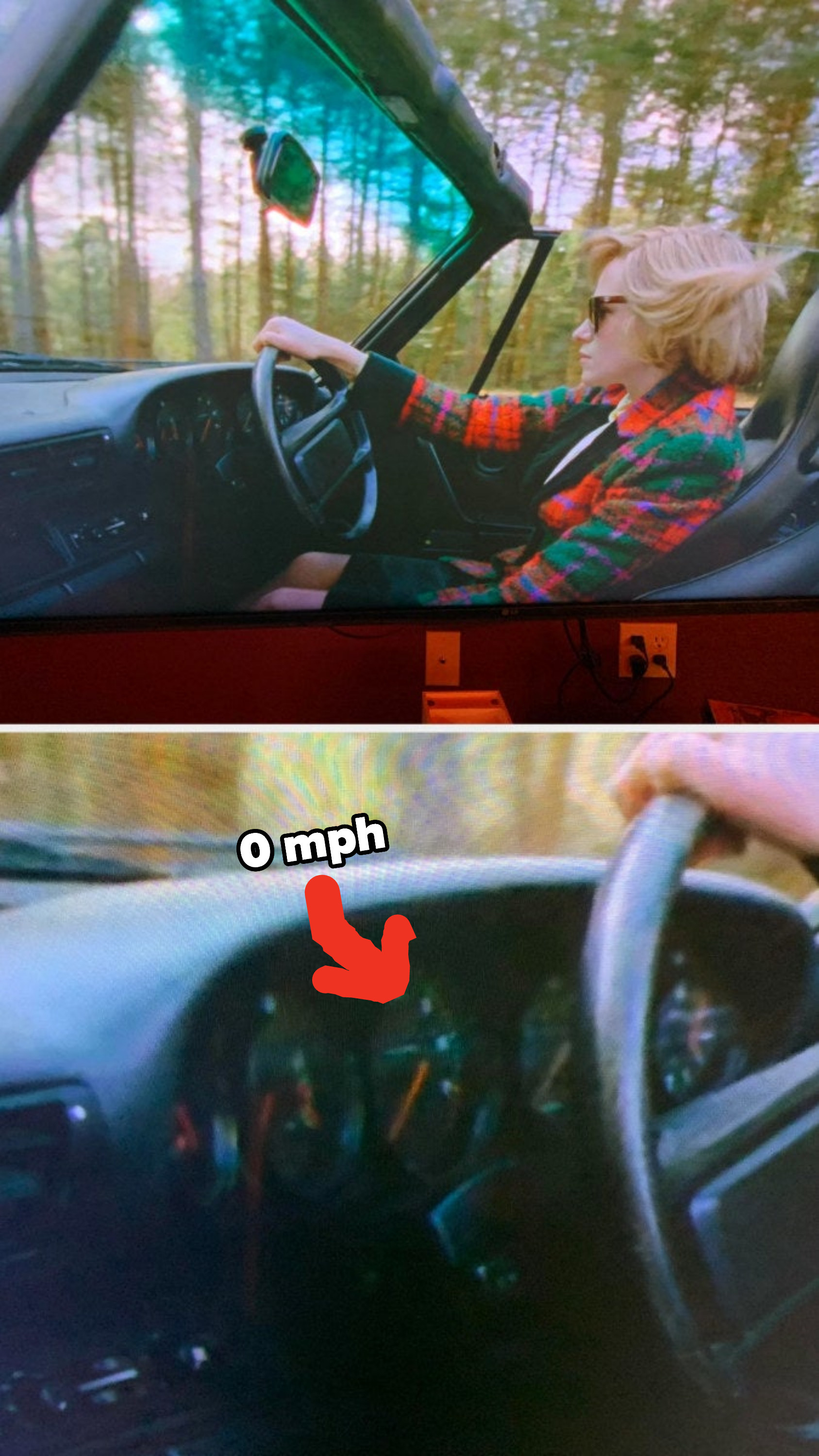 Princess Diana not actually driving the car