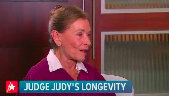 Screenshot of Judge Judy with caption "Judge Judy's longevity"