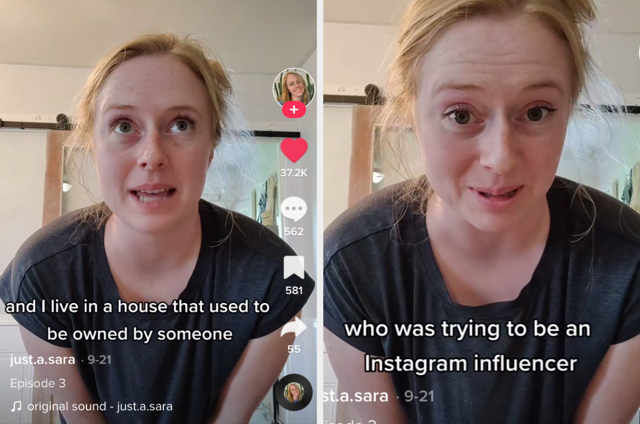 Sara talking in her TikTok video