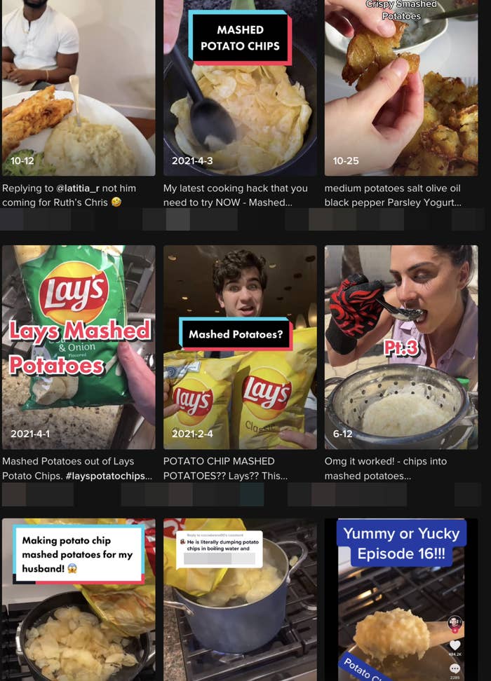 Mashed potato videos on TikTok