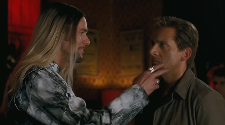 Jim Carrey as magician Steve Gray touching Burts face played by Steve Carell