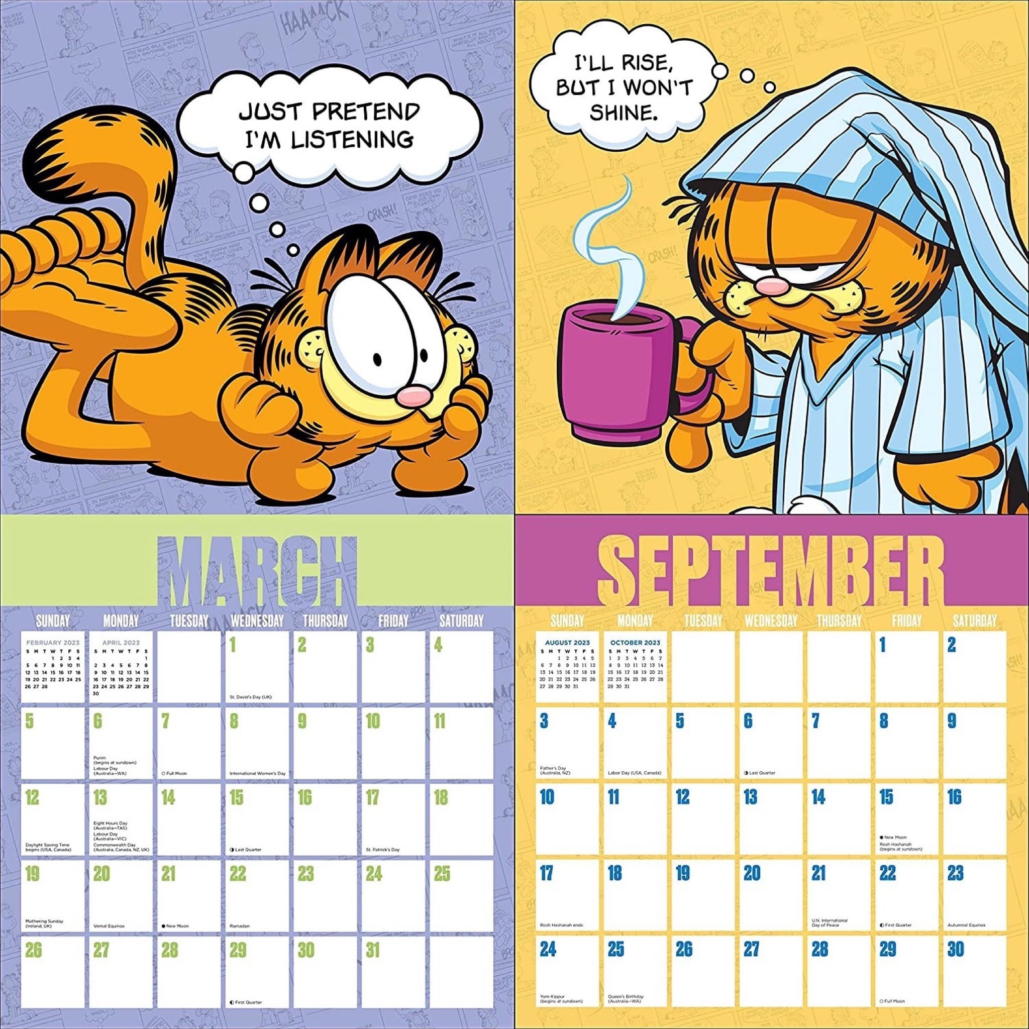 calendario para pared 2023 de Garfield