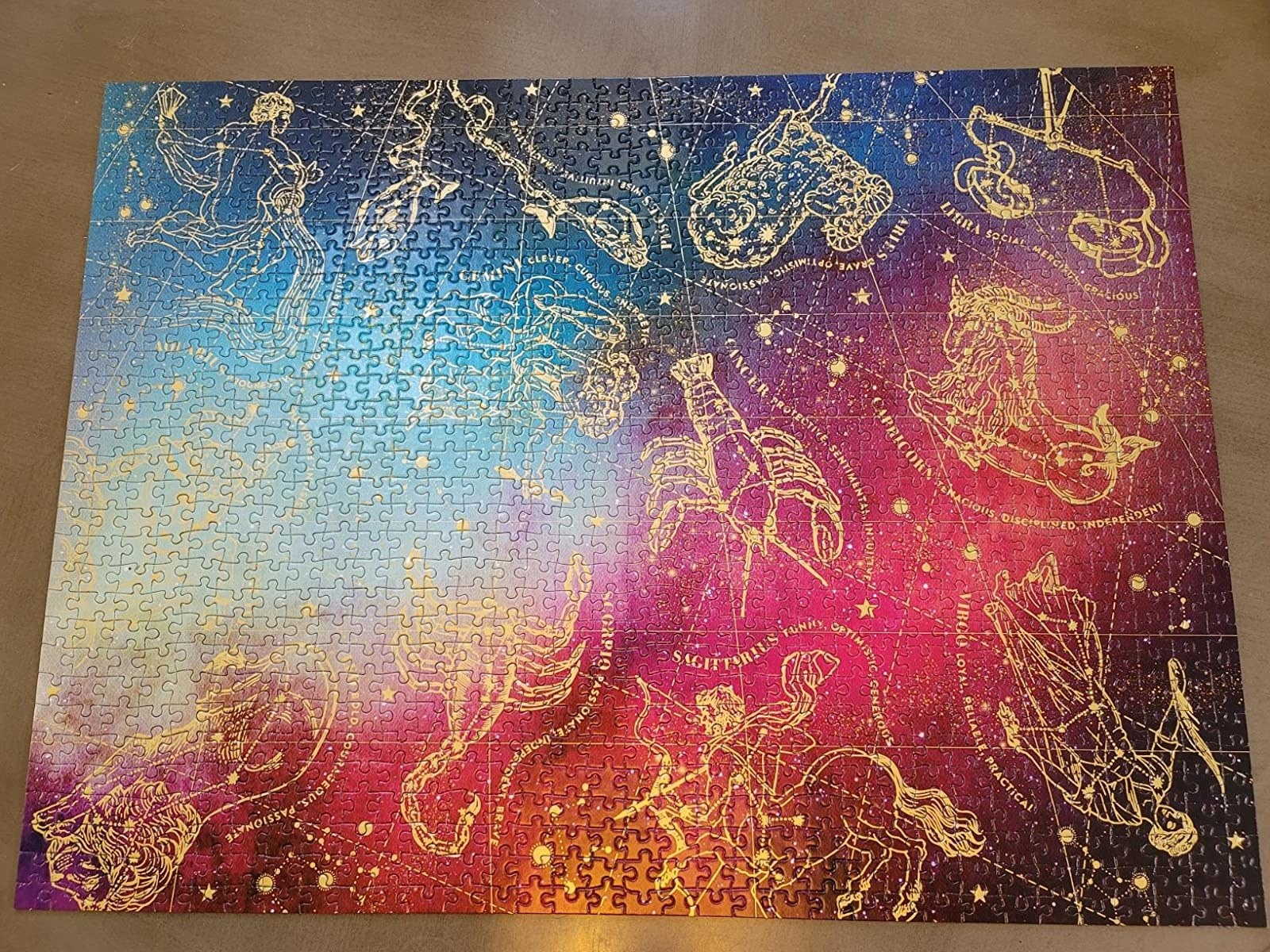 shiny gradient puzzle with astrology designs