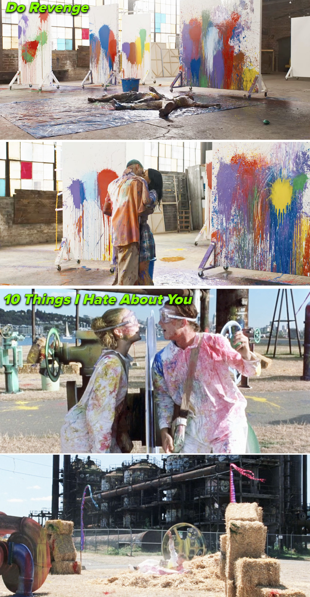 Paint ball scene in &quot;Do Revenge&quot; vs. &quot;10 Things I Hate About You&quot;