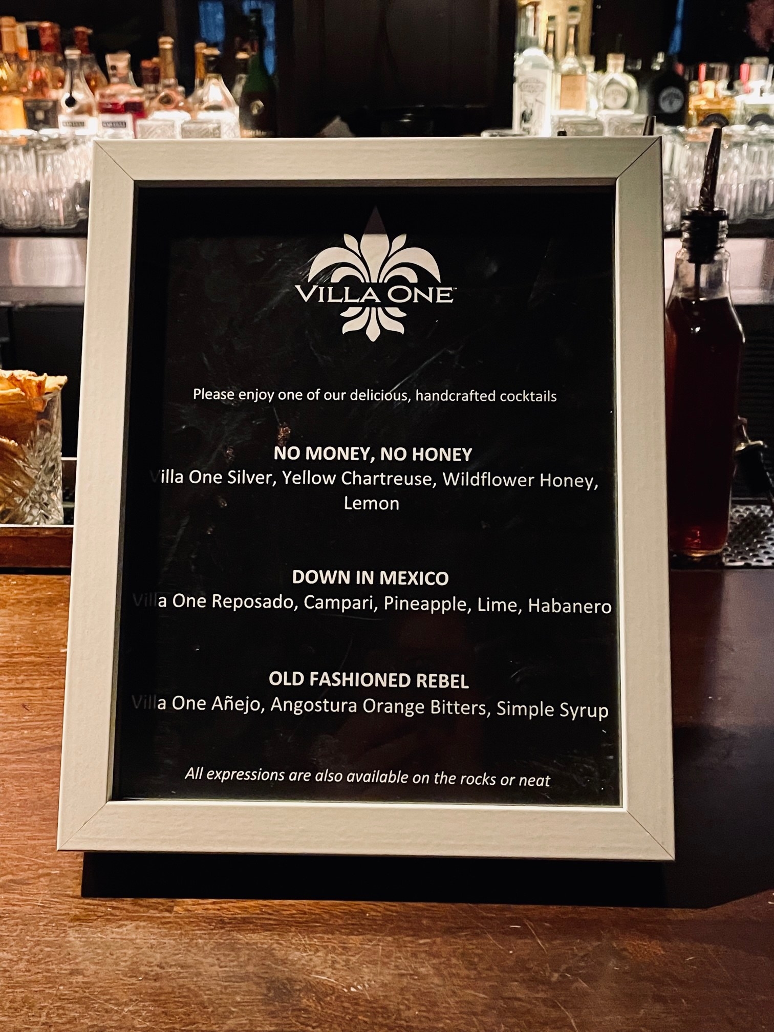 Drink menu