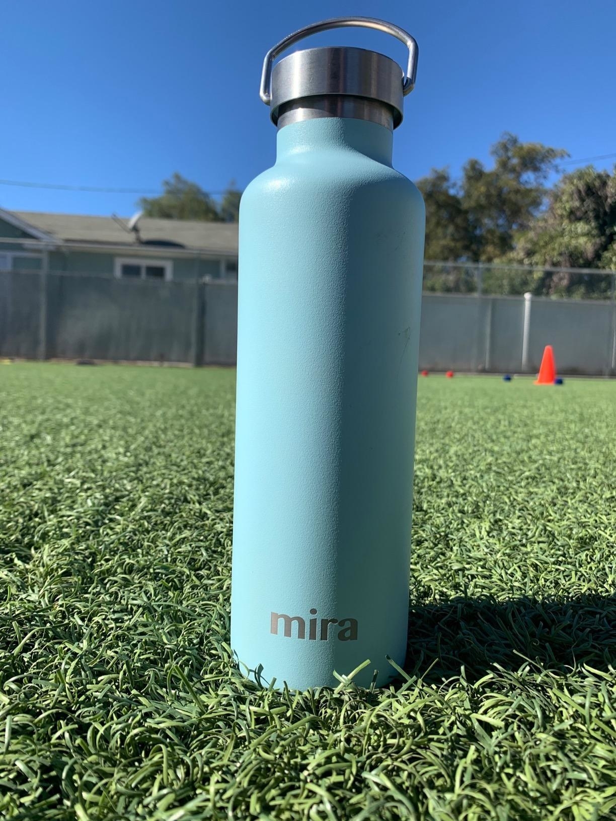 Reviewer&#x27;s photo of the water bottle in the color Matte Pearl Blue