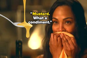 zoe saldana in "from scratch" with delicious mustard