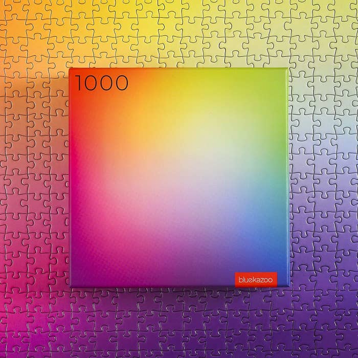 the puzzle with a gradient rainbow