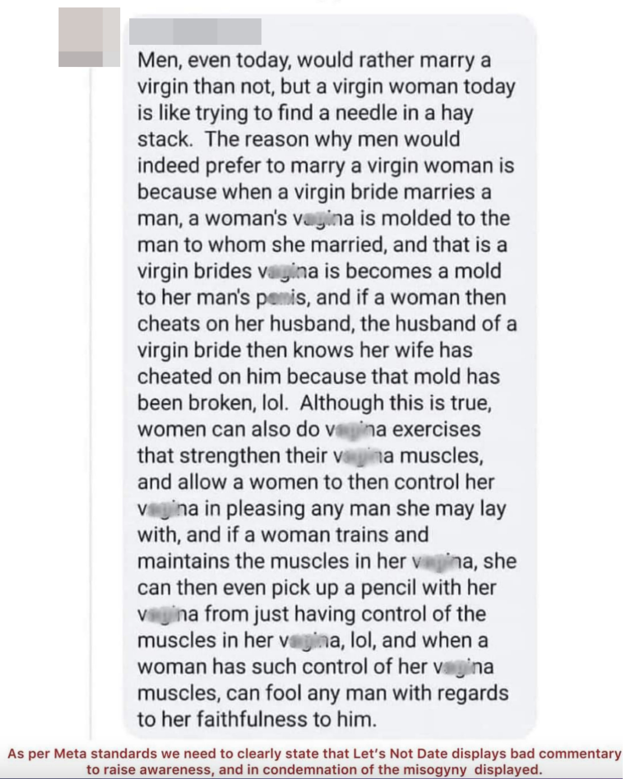 &quot;when a woman has such control of her vagina muscles, can fool any man with regards to her faithfulness to him.&quot;
