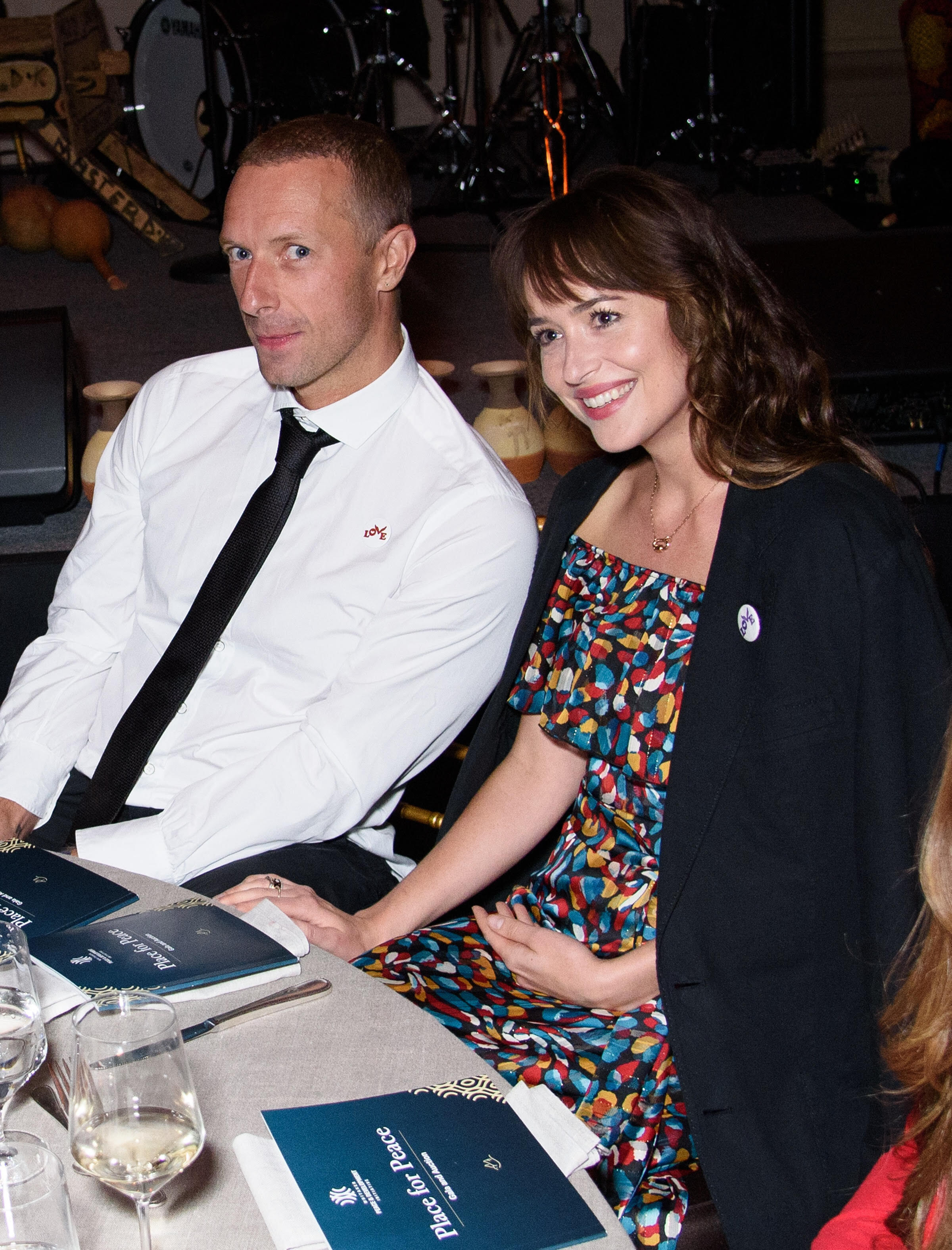 Chris Martin and Dakota Johnson at an event together