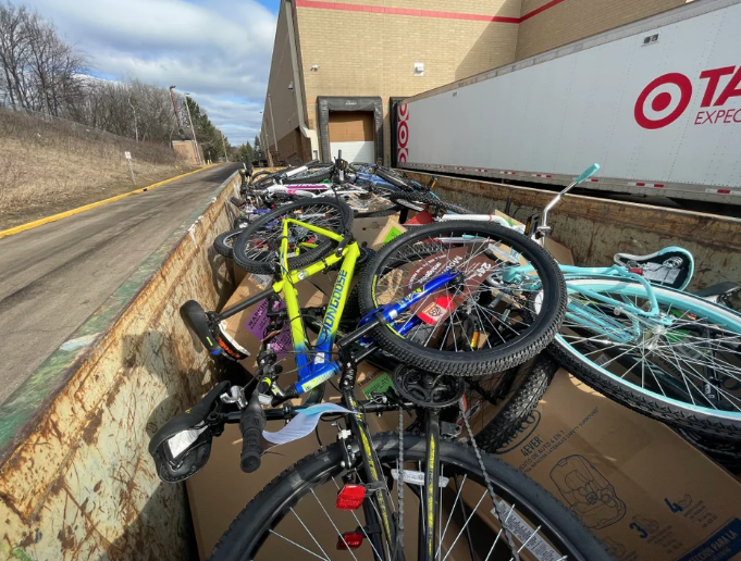 Bikes in a dumpster