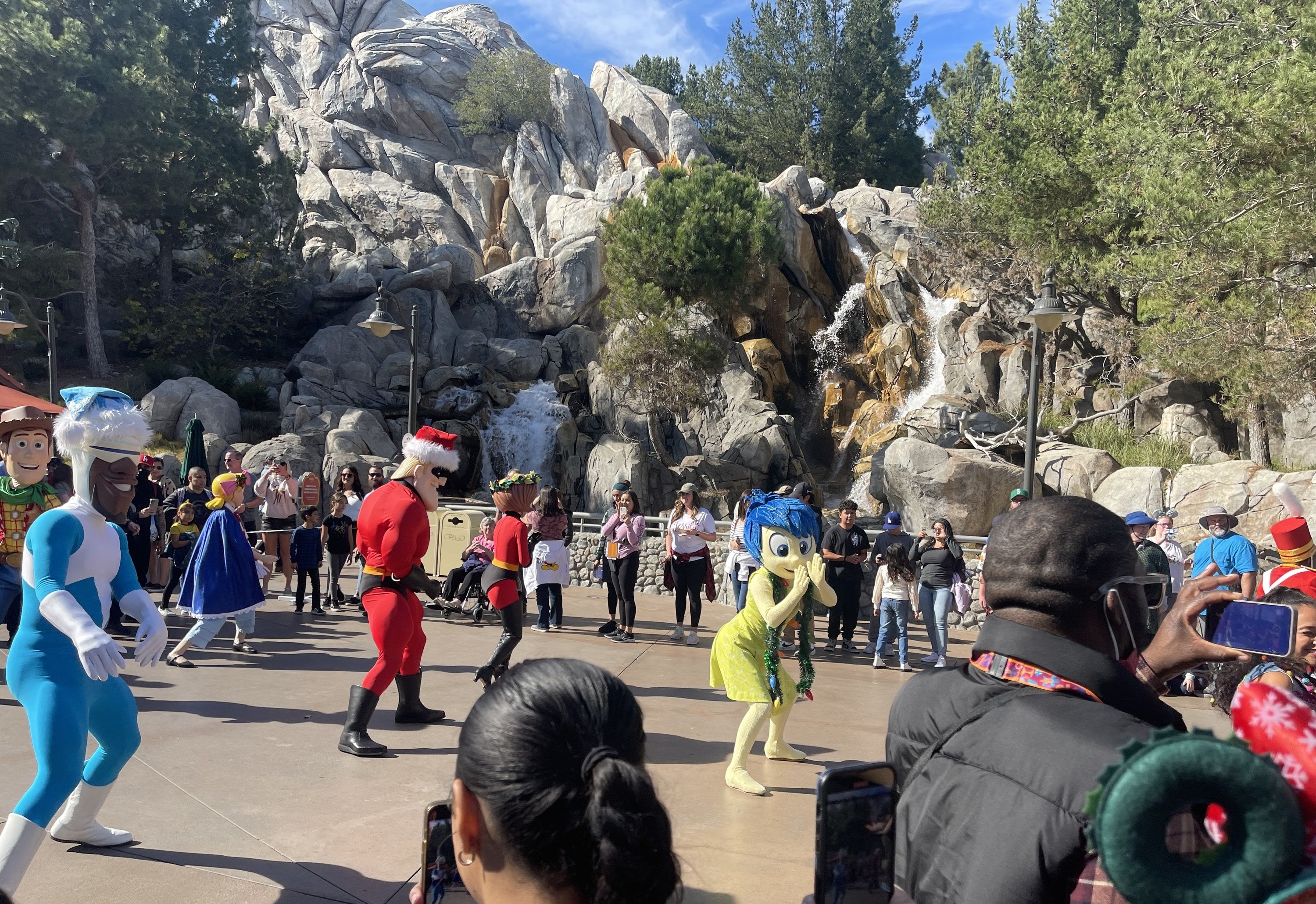 Disney and PIxar characters celebrating