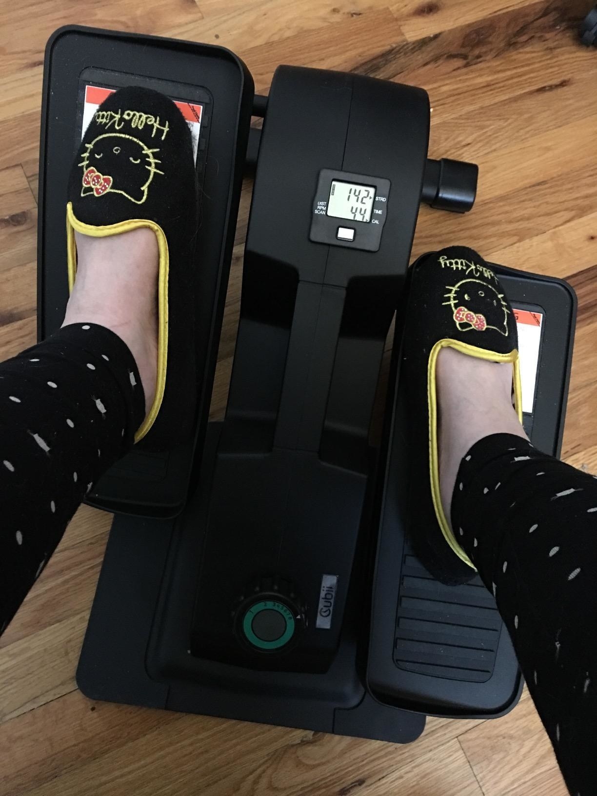 a person using the elliptical
