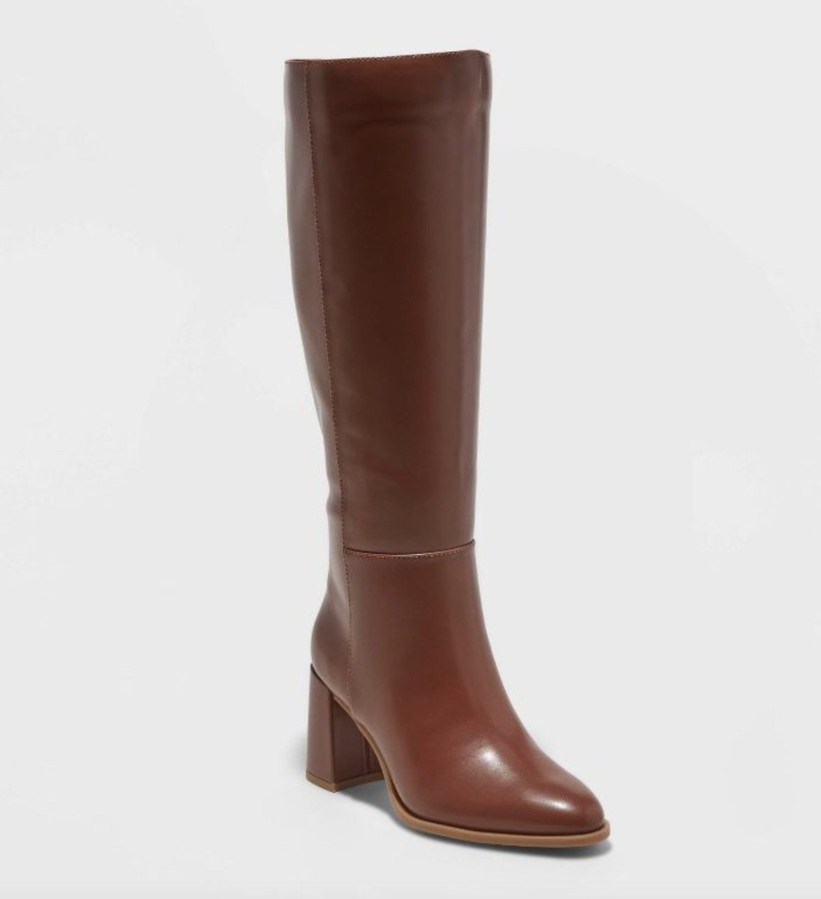 A brown tall boot