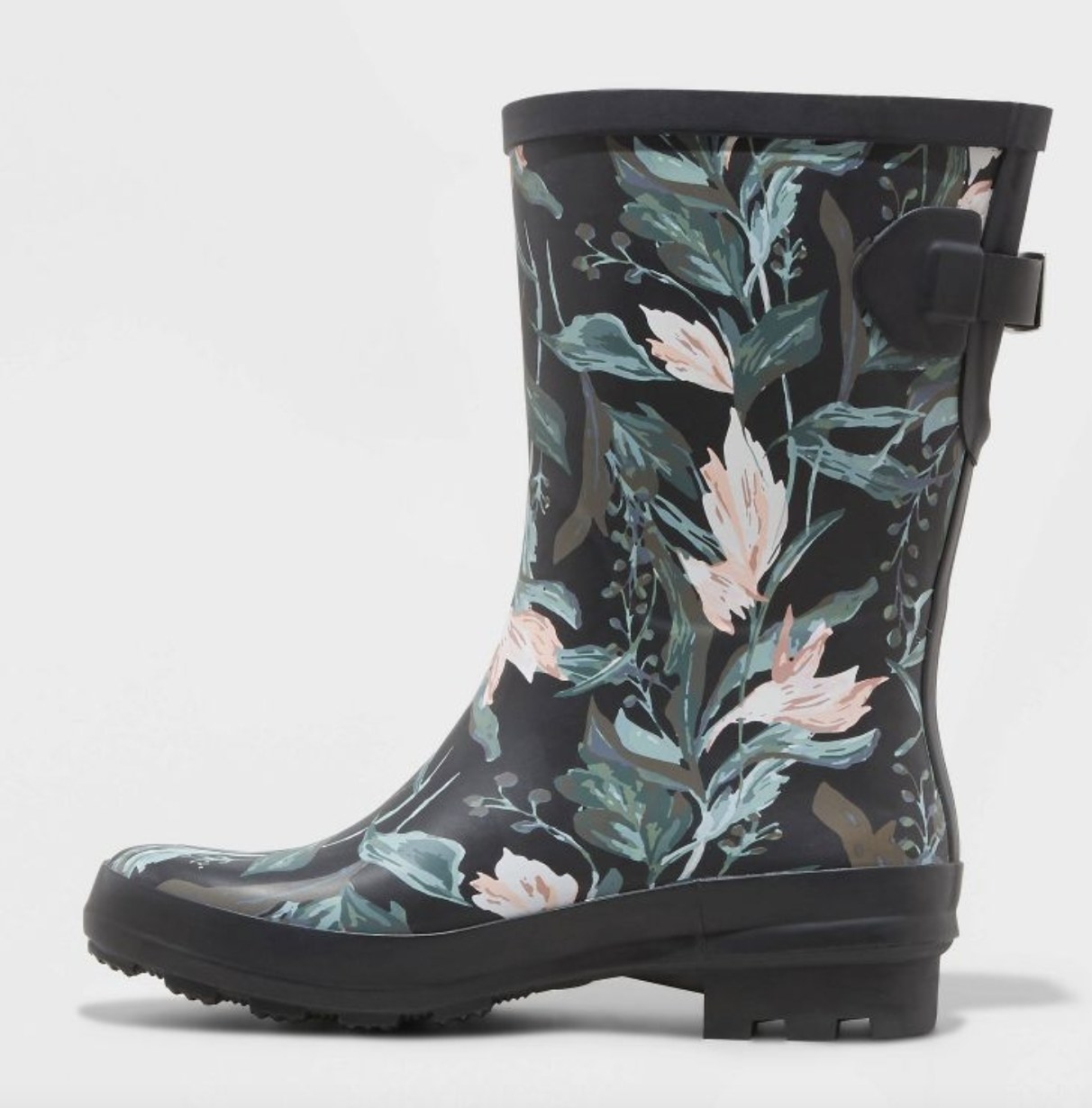 A floral rain boot