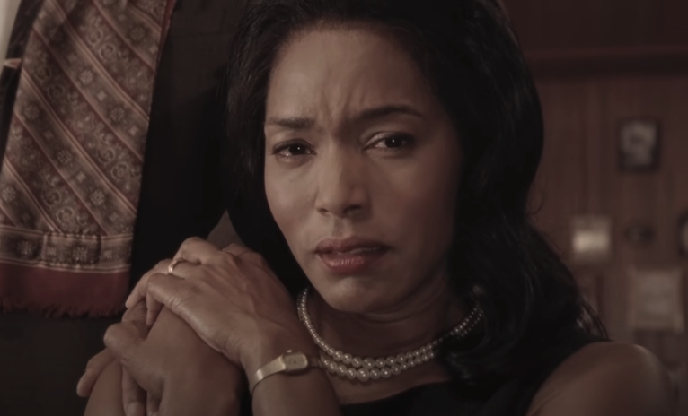 A closeup of Angela crying in the movie