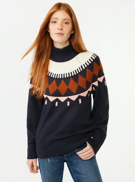 model wearing the sweater