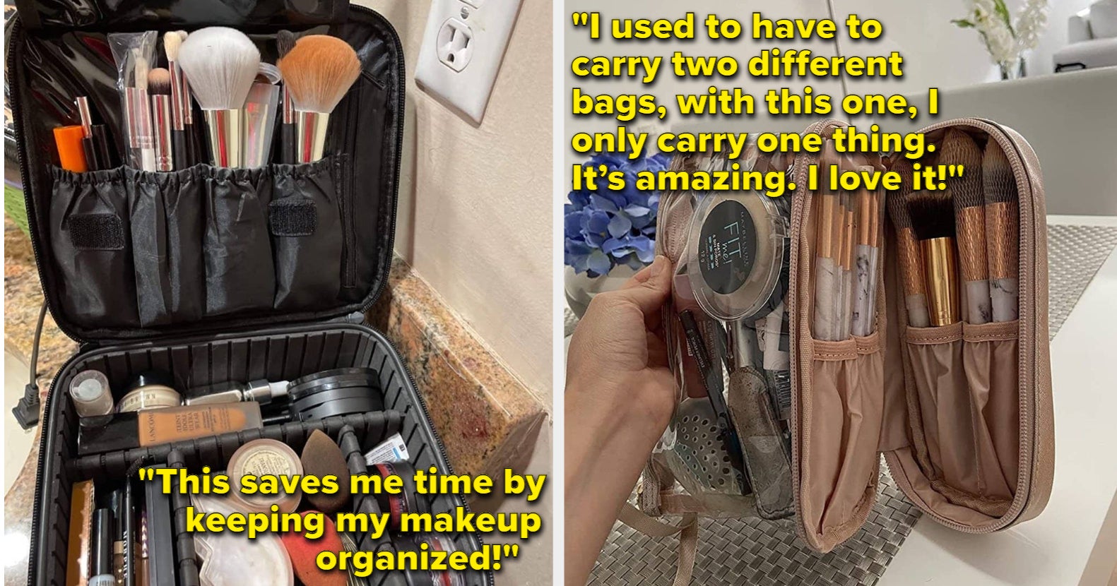 Cosmetic Case Makeup Brush Organizer Makeup Artist Case Functional Cosmetic  Bag Makeup Handbag for Travel & Home Gift 