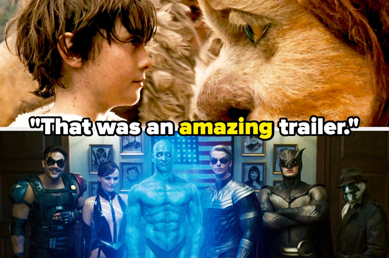 Where the Wild Things Are and Watchmen, with text reading, "That was an amazing trailer"