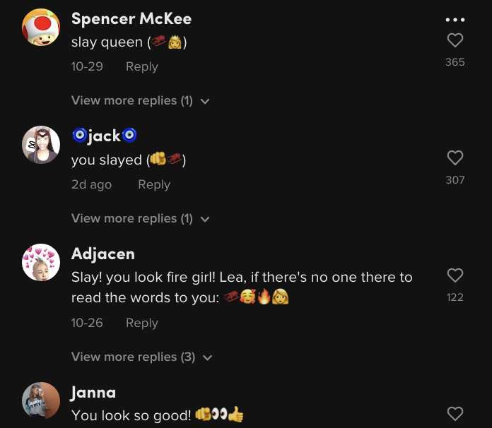 Lea Michele TikTok Comments Emojis - 21