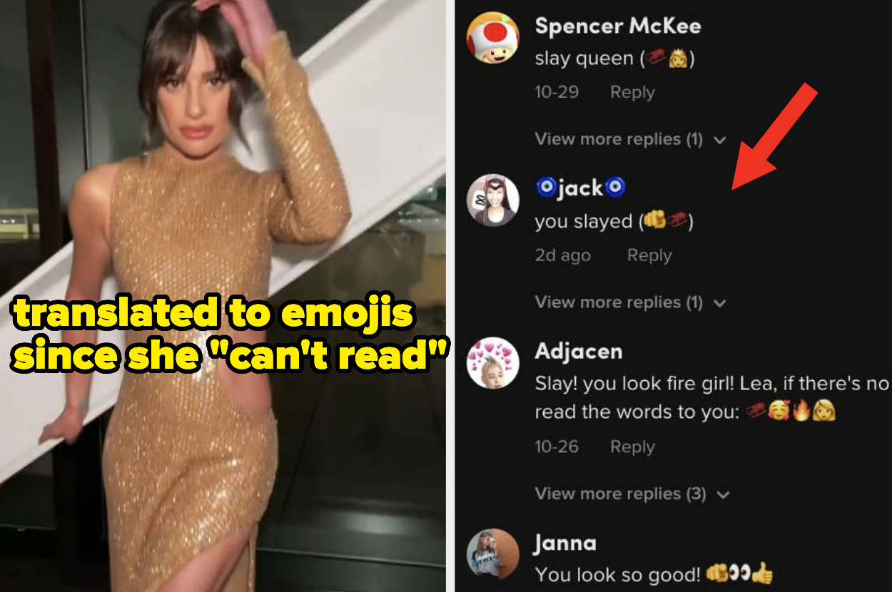 Lea Michele TikTok Comments Emojis