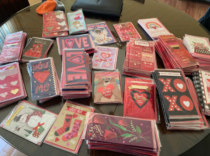 An assortment of Valentine&#x27;s Day cards