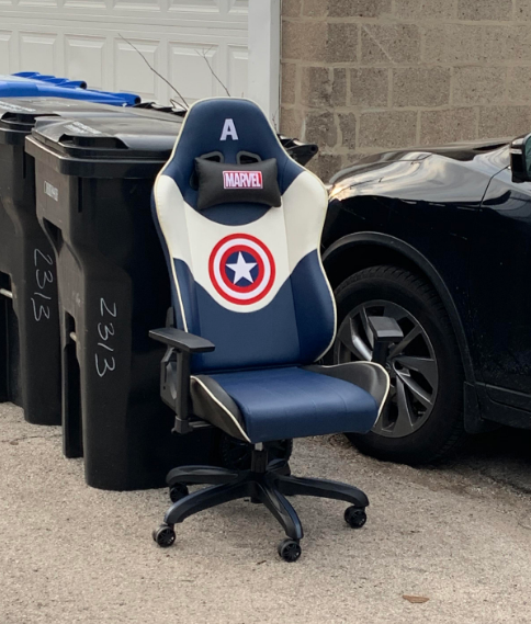 A Captain America gaming chair