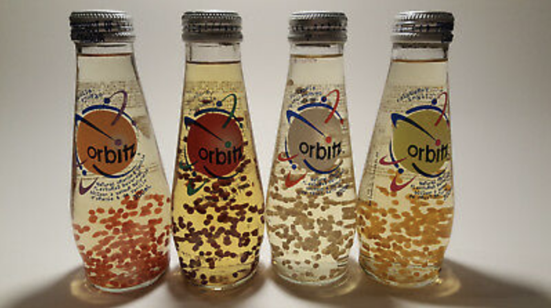 orbitz drinks with tiny bubbles inside of them