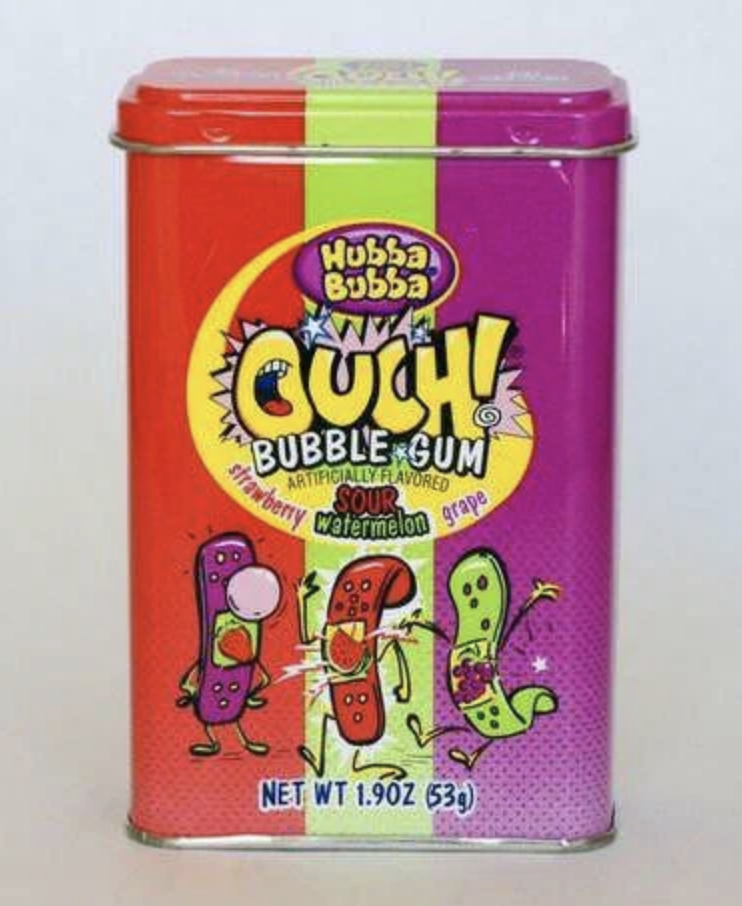 ouch bubble gum container