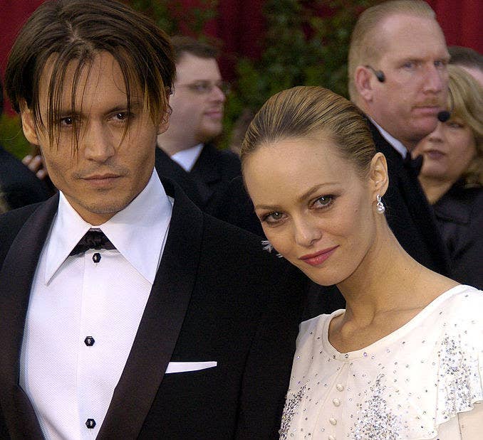 Johnny Depp and Vanessa Paradis at an awards show together when they were still a couple