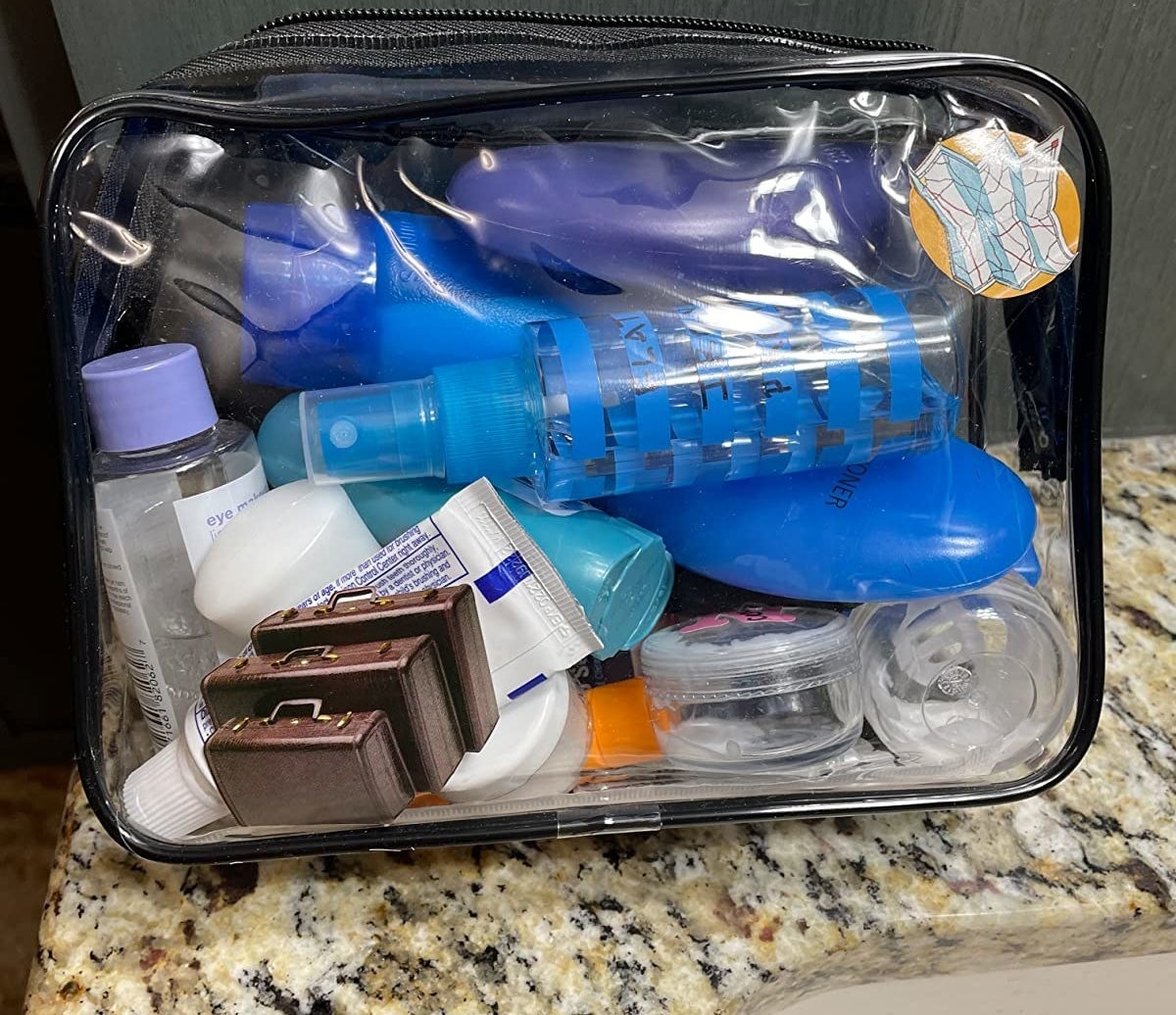 Reviewer&#x27;s photo of the toiletry bag in the color Black
