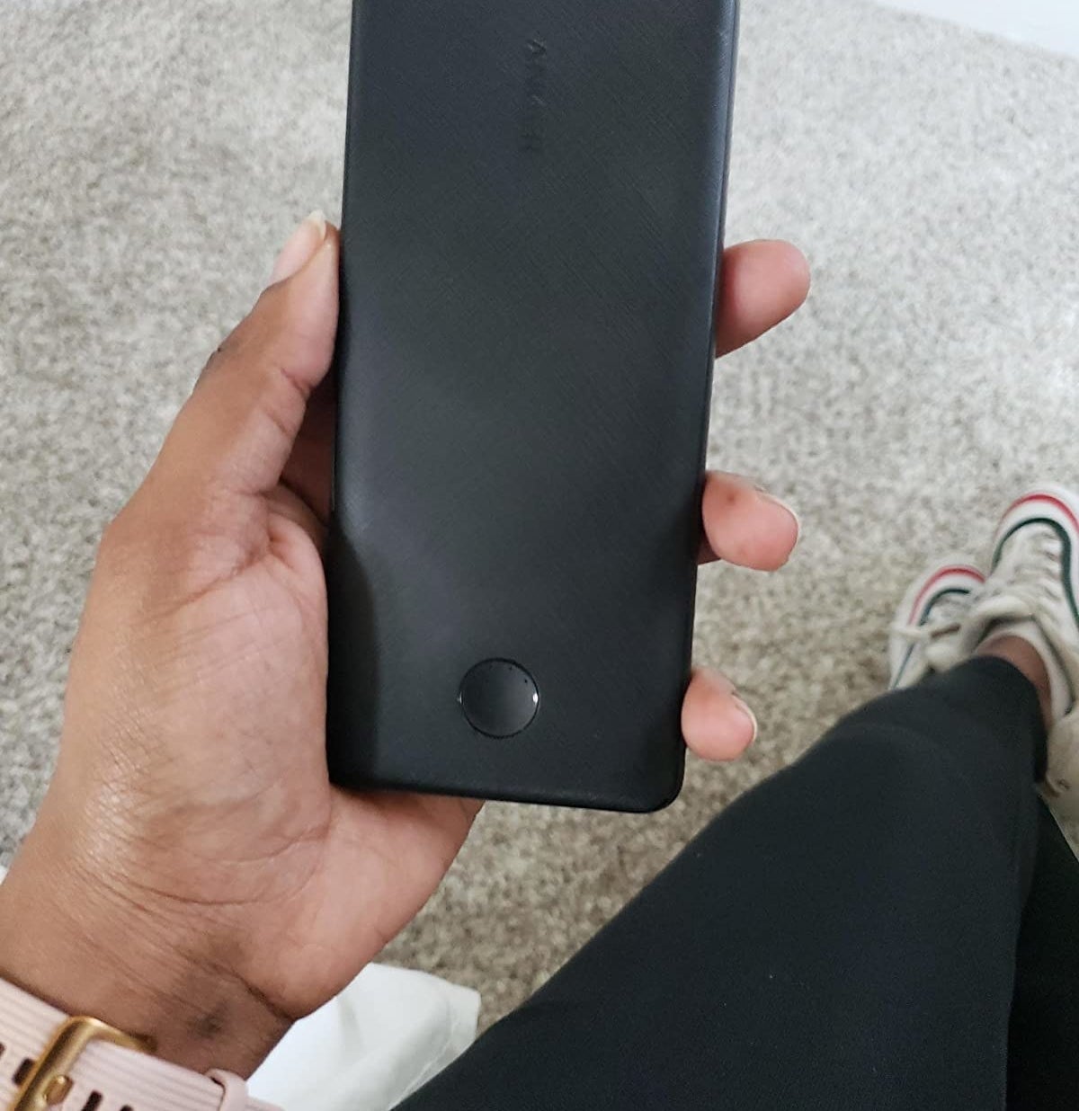 Reviewer&#x27;s photo of the power bank in the color Black