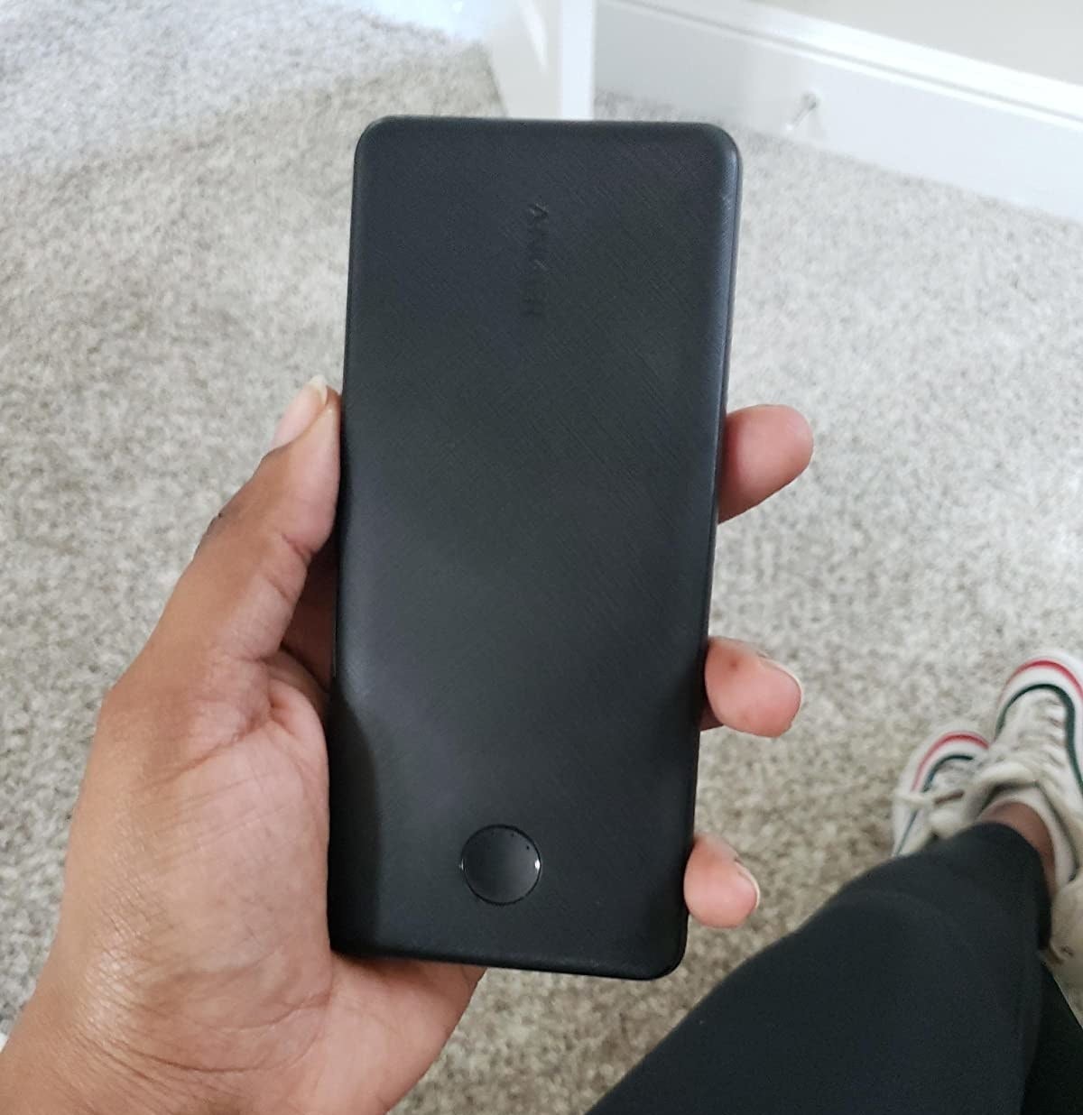 Reviewer's photo of the power bank in the color Black