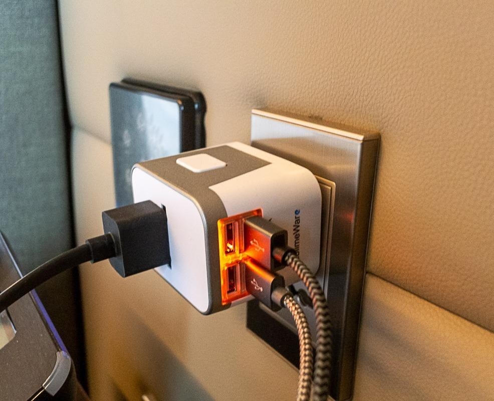Reviewer&#x27;s photo of the adapter in use in the color White