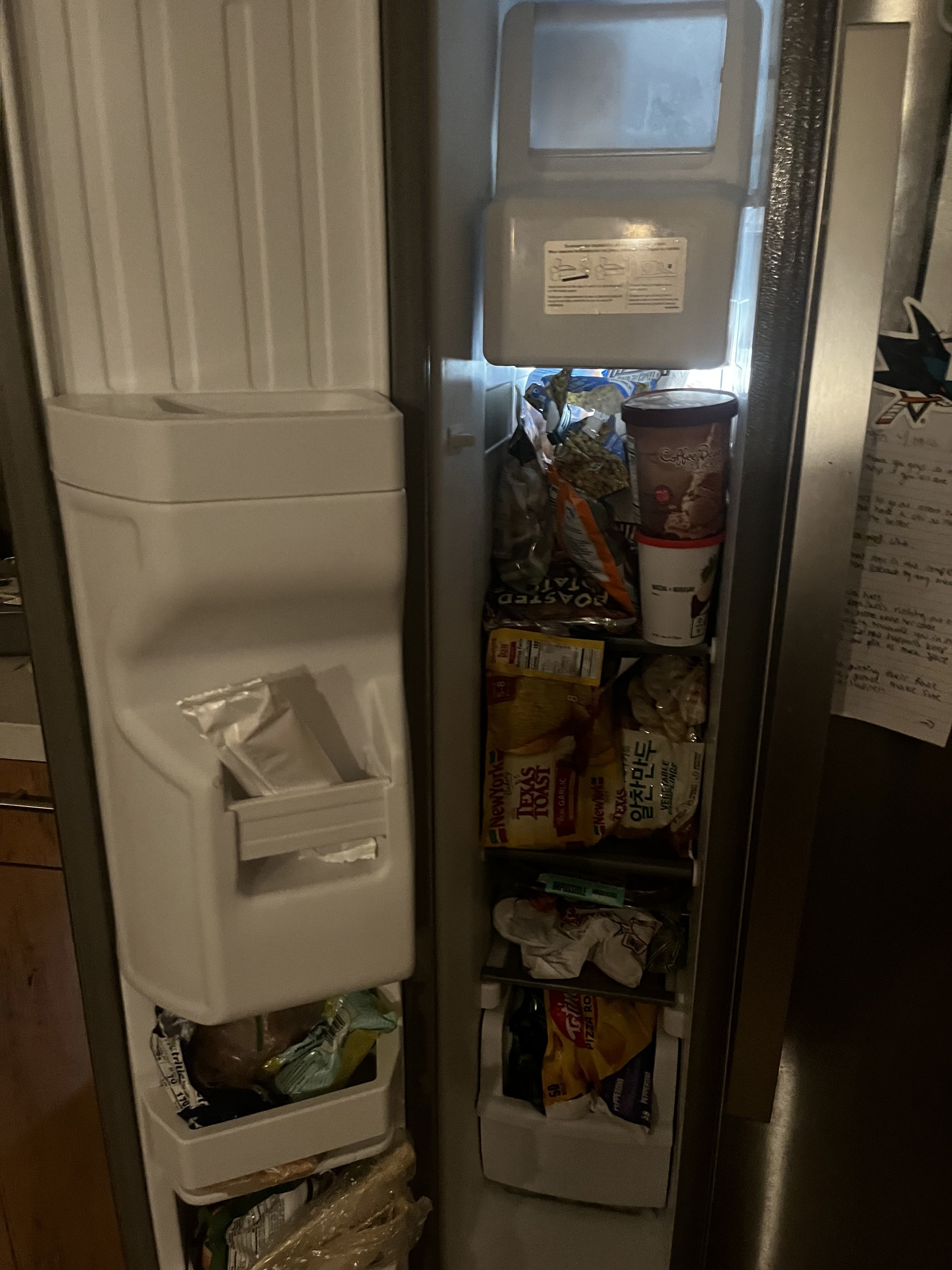 A freezer filled full