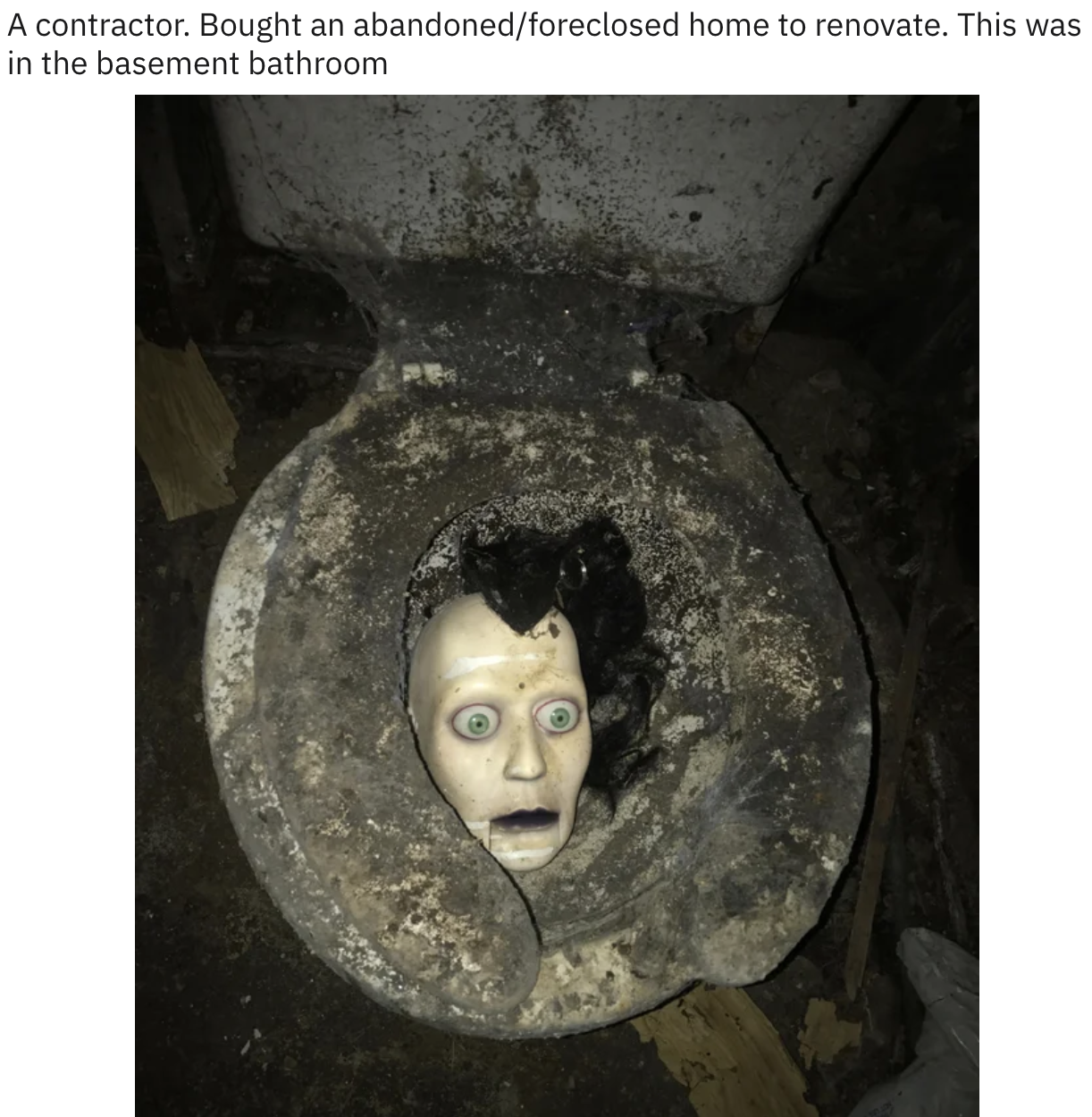 A face in an old toilet