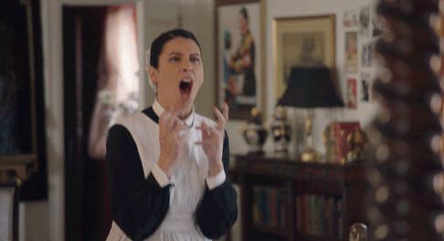 A maid screaming