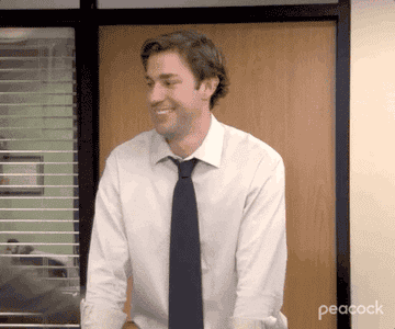 Jim being hugged on The Office