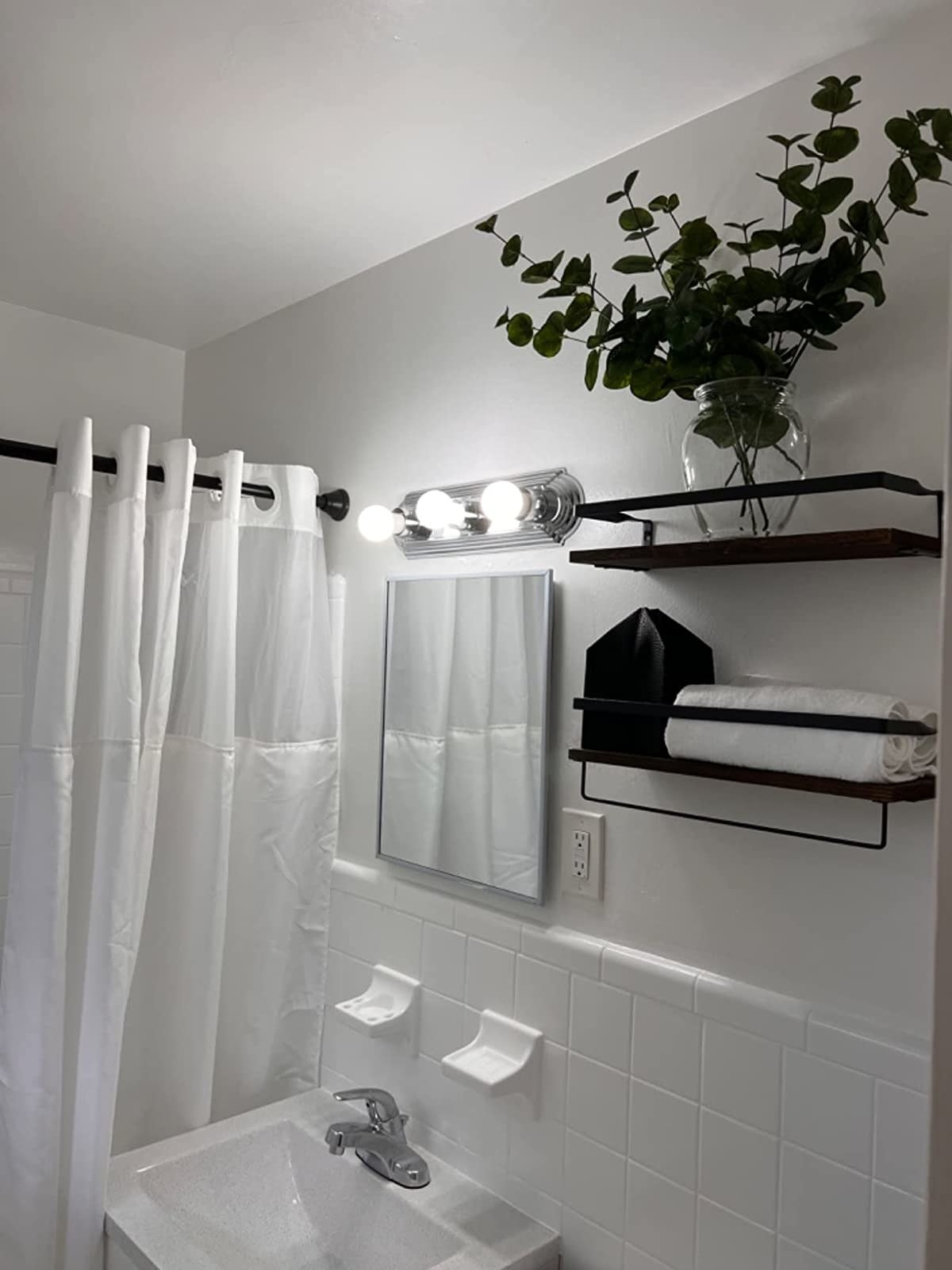 Reviewer photo of the shelves in a bathroom