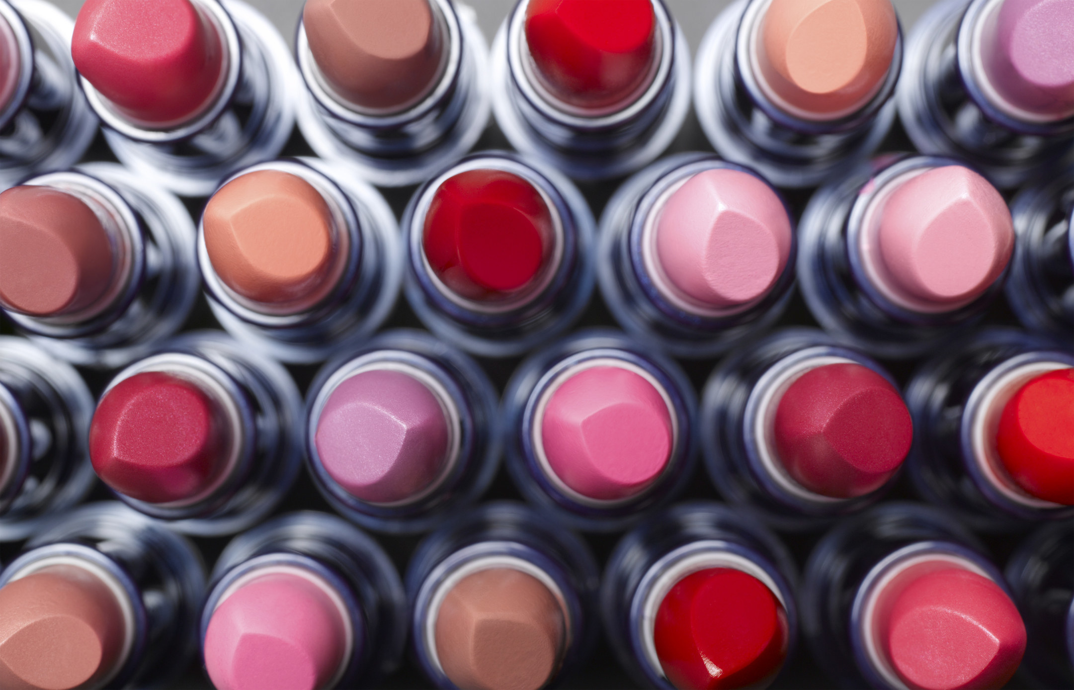An array of lipstick colors
