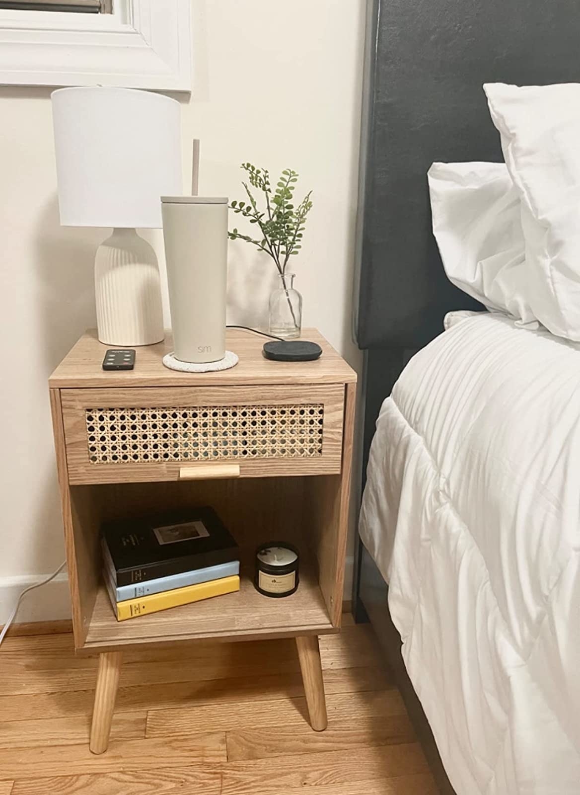 Reviewer photo of the nightstand in a room