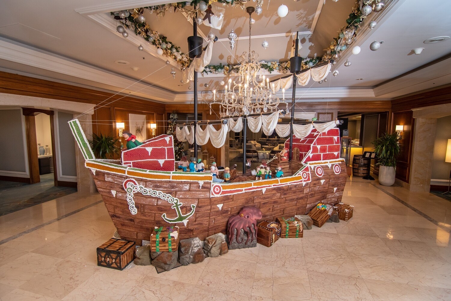 A gingerbread pirate ship