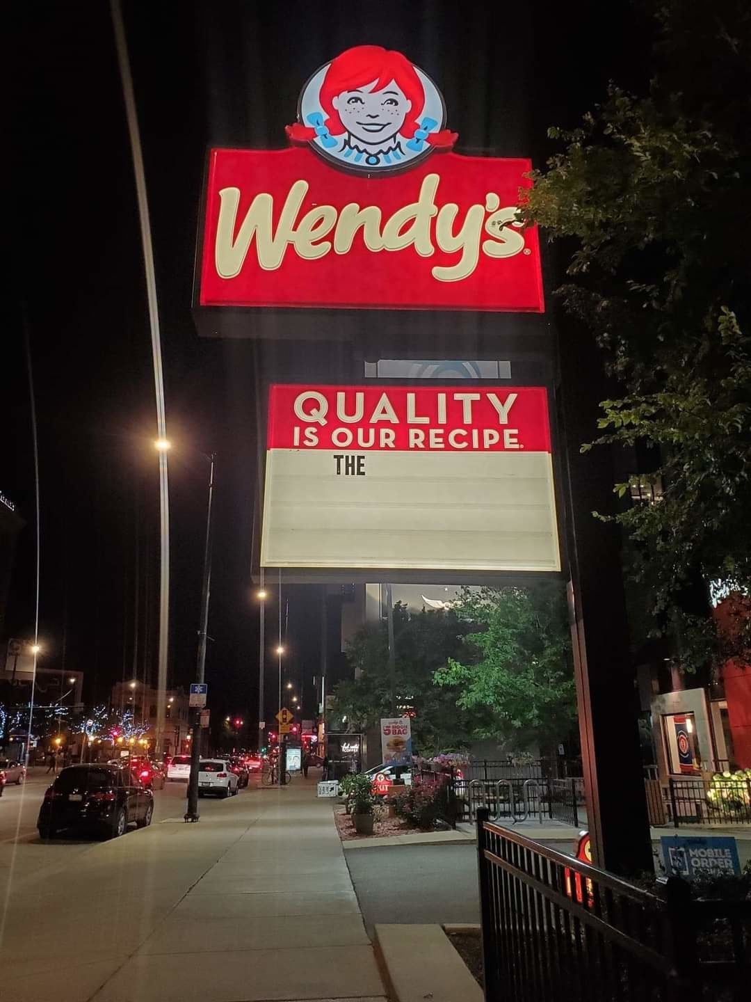 wendy&#x27;s sign that just reads The