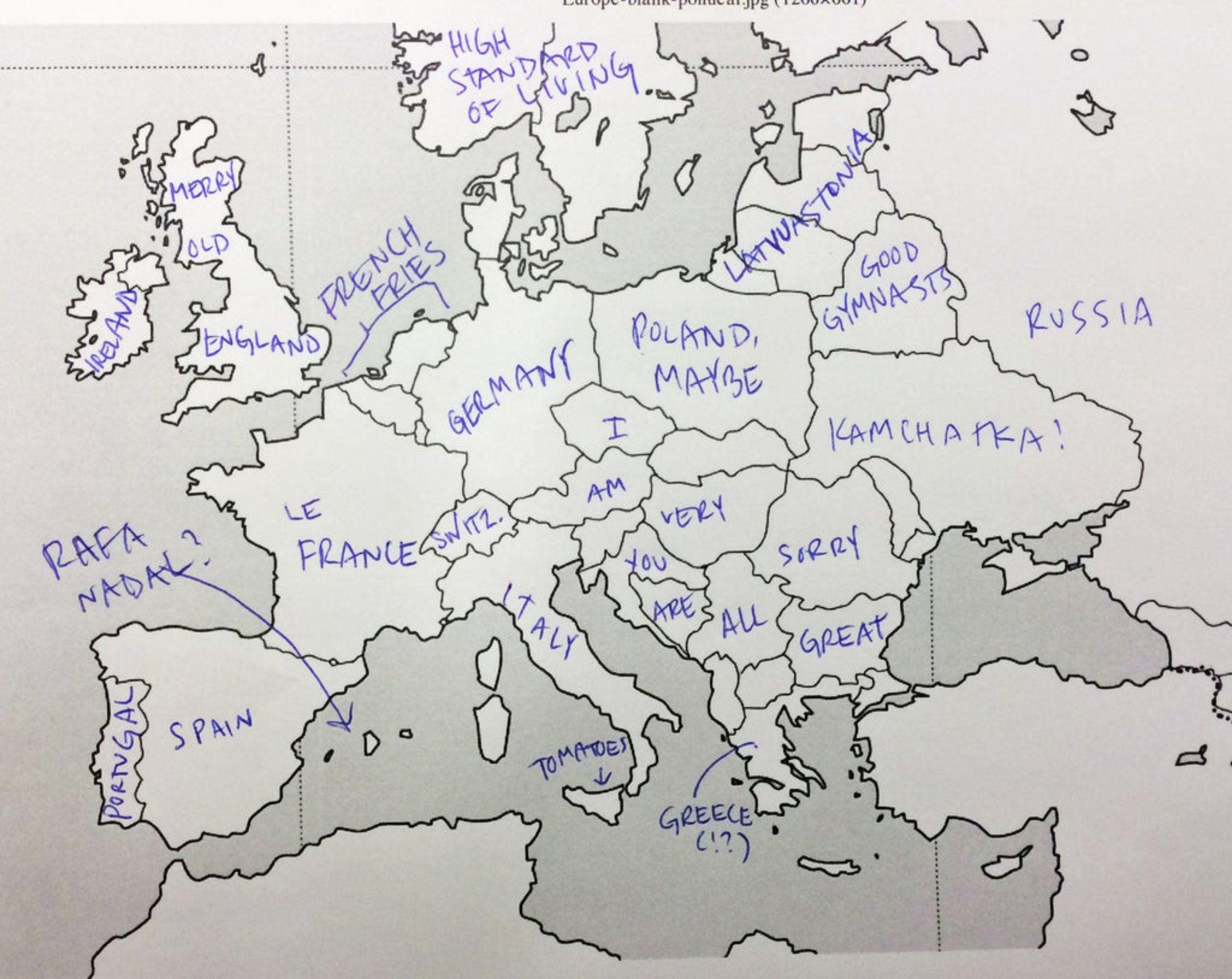 Americans Try To Label A Map of Europe