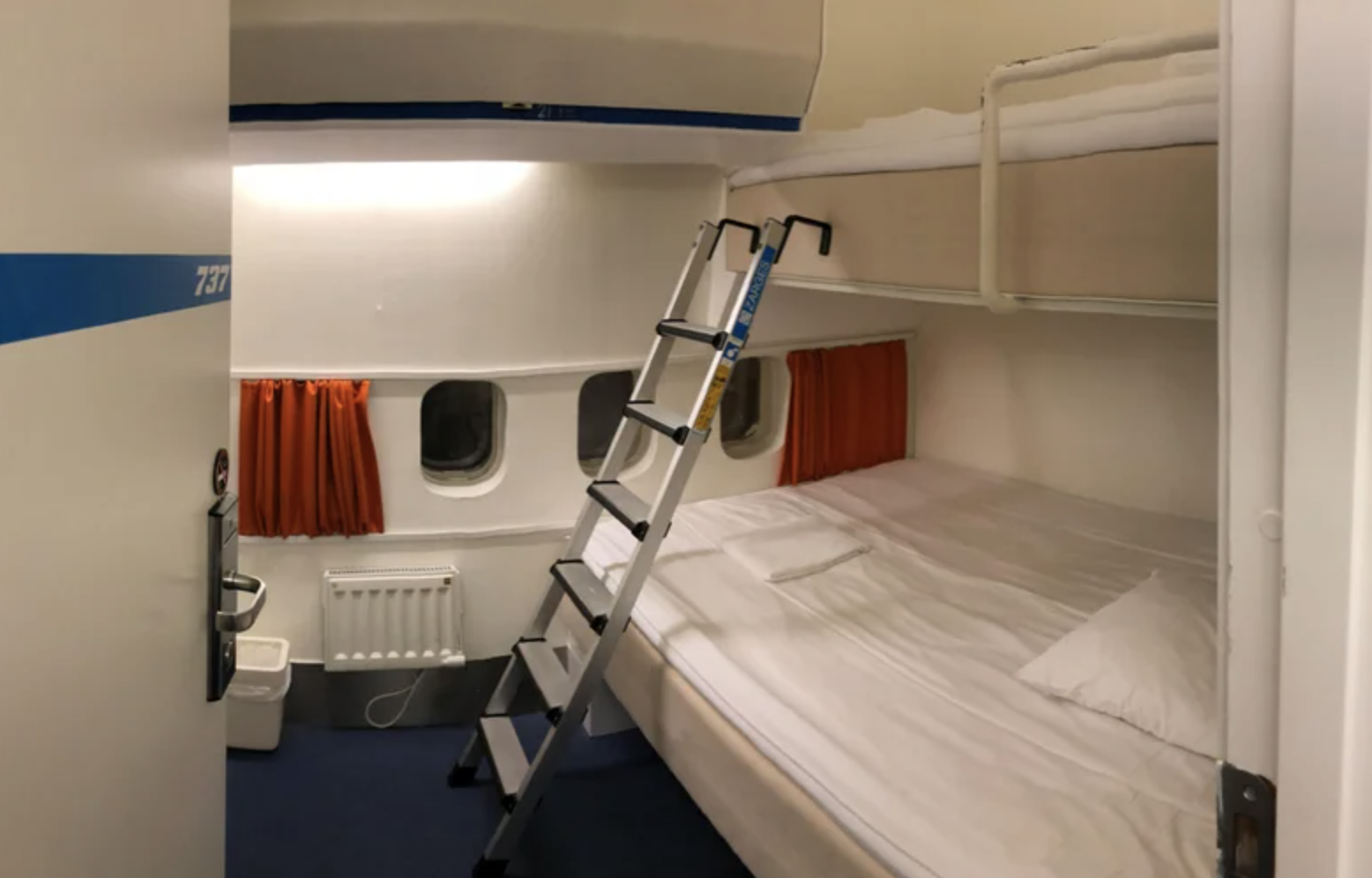 A plane converted into a hostel
