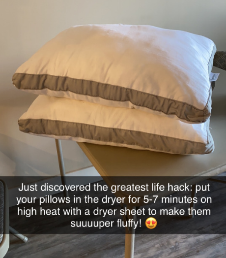 fluffed up pillows
