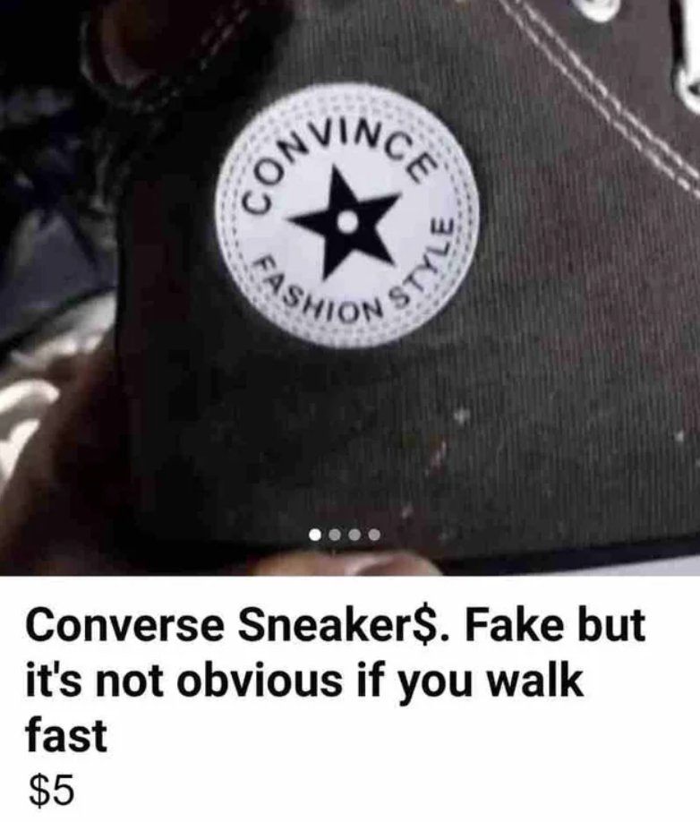 fake Converse shoes on sale for $5