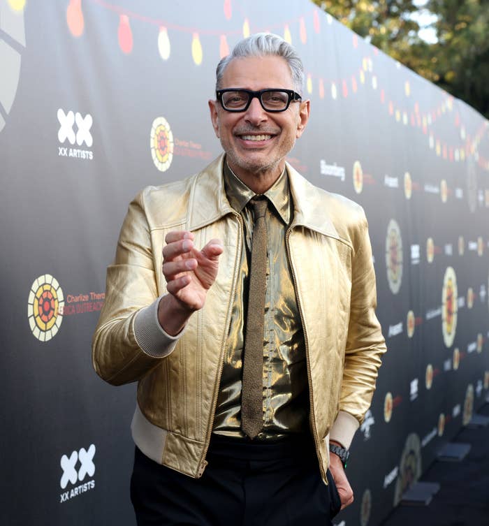 Jeff Goldblum smiles at a red carpet event