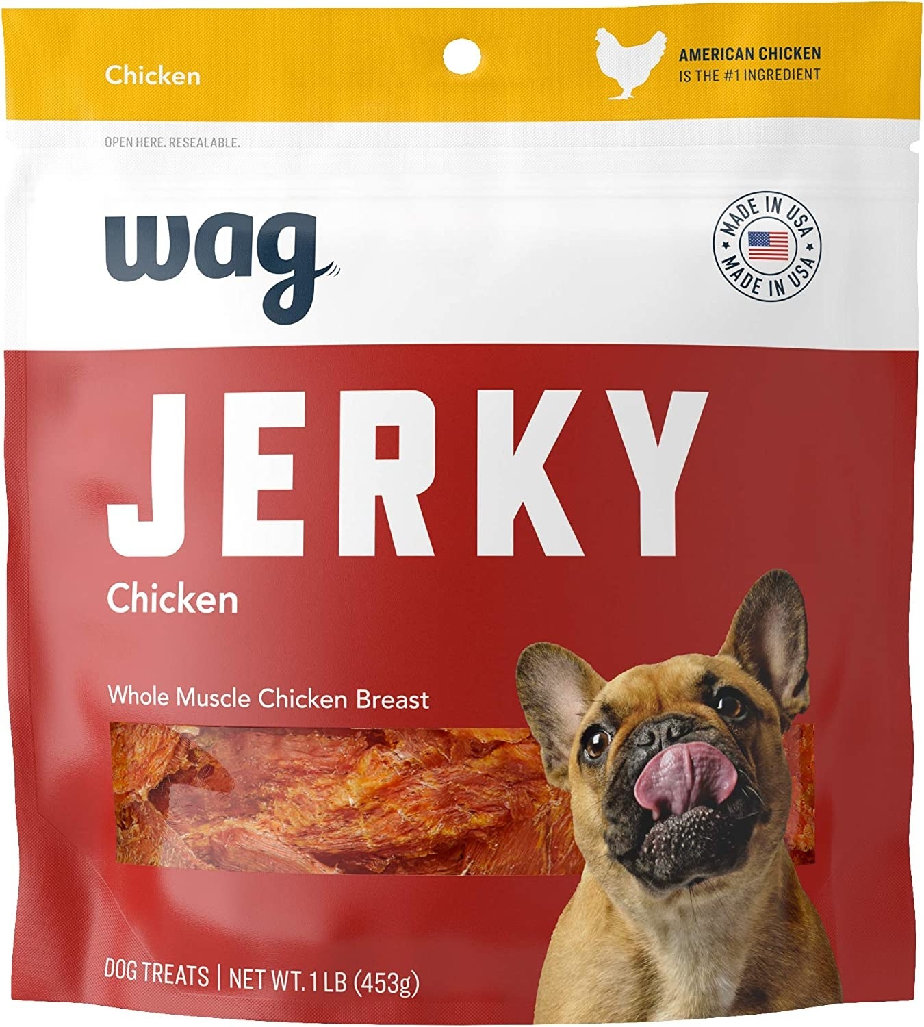 bag of chicken flavor jerky dog treats
